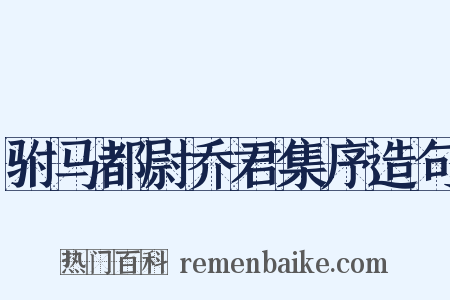 驸马都尉乔君集序造句是什么意思的图片
